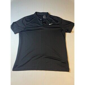 Nike Golf Polo Shirt Mens Large Black Standard Fit Short Sleeve Dri Fit Outdoor